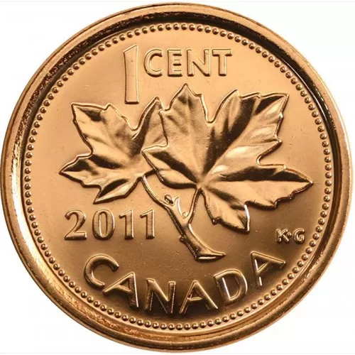 2011 MAGNETIC Canadian 1-Cent Maple Leaf Twig Penny Coin (Brilliant Uncirculated)