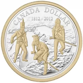 2012 (1812-) Canadian $1 War of 1812 200th Anniv Gold-plated Proof Fine Silver Dollar Coin