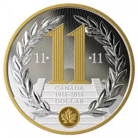 2018 (1918-) Canadian $1 Armistice of the First World War 100th Anniv Proof Silver Dollar Coin (Special Edition)