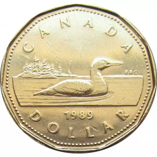 1989 Canadian $1 Common Loon Dollar Coin  (Uncirculated)