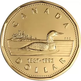 1992 (1867-) Canadian $1 Common Loon Dollar Coin (Brilliant Uncirculated)
