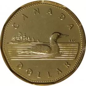 2002 (1952-) Canadian $1 Common Loon/Queen's Jubilee Dollar Coin (Brilliant Uncirculated)