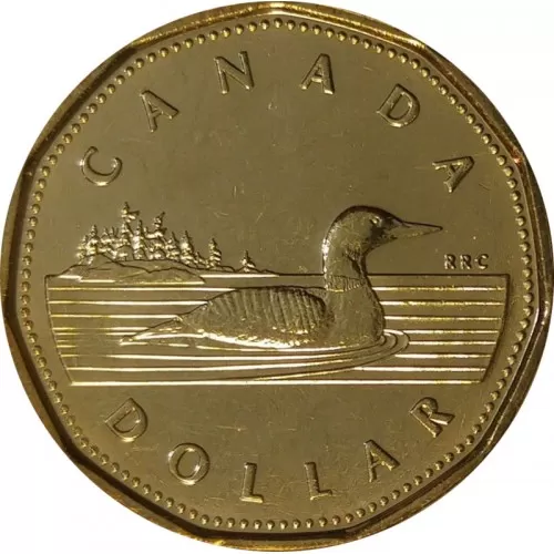 2002 (1952-) Canadian $1 Common Loon/Queen's Jubilee Dollar Coin (Brilliant Uncirculated)