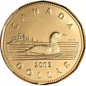 2003 Canadian $1 Common Loon/Old Effigy Dollar Coin (Brilliant Uncirculated)