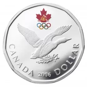 2006 Canadian $1 Olympic Lucky Loonie Proof Sterling Silver Dollar Coin
