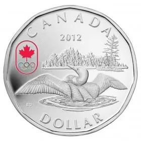 2012 Canadian $1 Olympic Lucky Loonie Proof Silver Dollar Coin - No Beauty Box