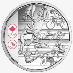 2016 Canadian $1 Celebrating Canadian Athletes - Fine Silver Limited Edition Coin - lightly toned