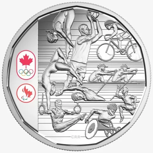 2016 Canadian $1 Celebrating Canadian Athletes - Fine Silver Limited Edition Coin - lightly toned