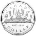 2017 (1987-) Canadian $1 30th Anniversary of the Loonie Fine Silver 2-Coin Set-no outside box