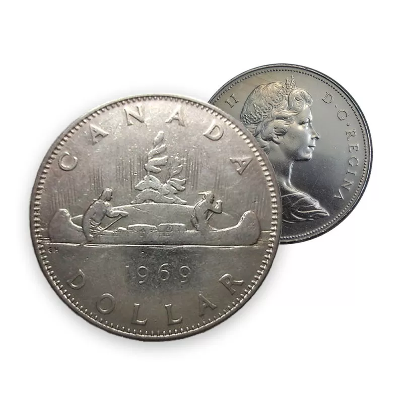 1969 Canadian $1 Voyageur Dollar Coin (Circulated)