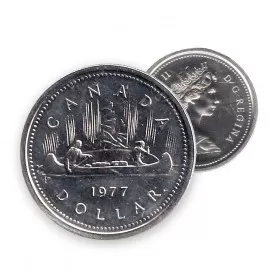 1977 Canadian $1 Voyageur Dollar Coin (Circulated)