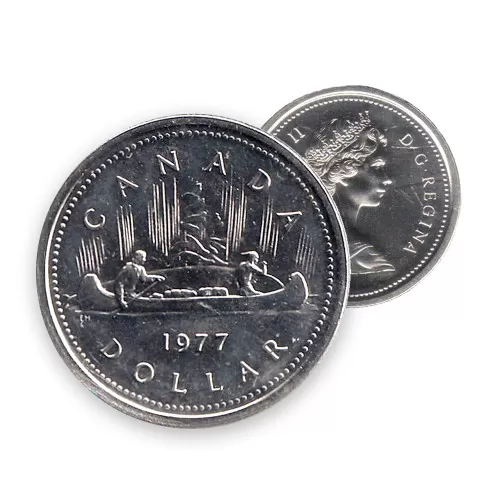 1977 Canadian $1 Voyageur Dollar Coin (Circulated)