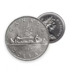 1980 Canadian $1 Voyageur Dollar Coin (Circulated)