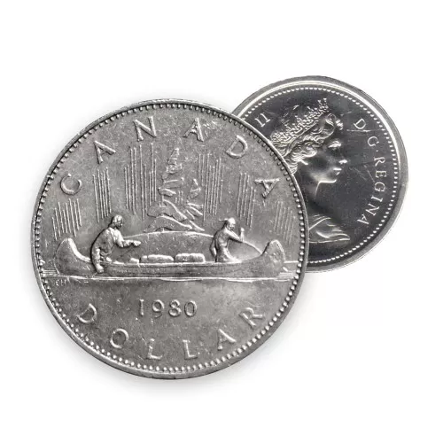 1980 Canadian $1 Voyageur Dollar Coin (Circulated)