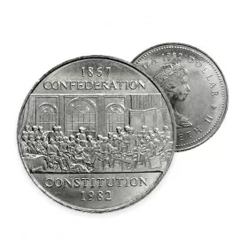 1982 Canadian $1 Dollar - 1867 Confederation Constitution Coin (Circulated)