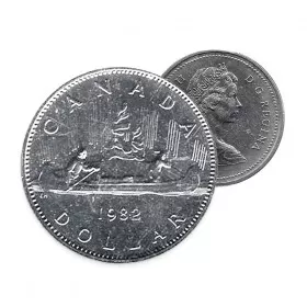 1982 Canadian $1 Voyageur Dollar Coin (Uncirculated)