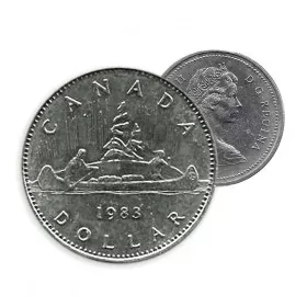 1983 Canadian $1 Voyageur Dollar Coin (Circulated)