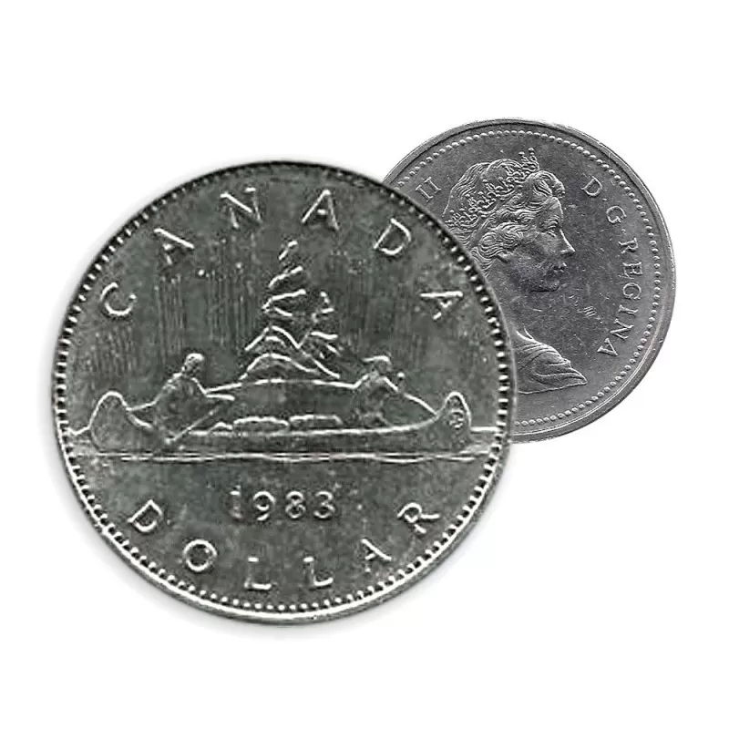 1983 Canadian $1 Voyageur Dollar Coin (Circulated)