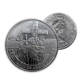 1984 (1534-) Canadian $1 Jacques Cartier 450th Anniv Dollar Coin (Circulated)