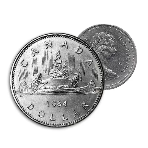 1984 Canadian $1 Voyageur Dollar Coin (Circulated)