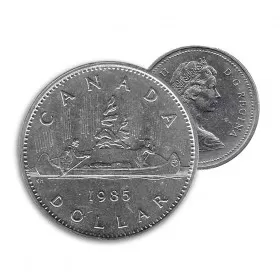 1985 Canadian $1 Voyageur Dollar Coin (Circulated)