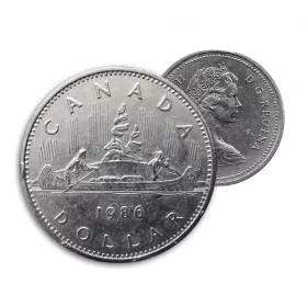 1986 Canadian $1 Voyageur Dollar Coin (Uncirculated)