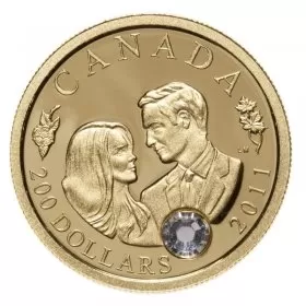 2011 Canadian $200 The Wedding Celebration HRH Prince William & Miss Catherine Middleton - 22-karat Gold Coin