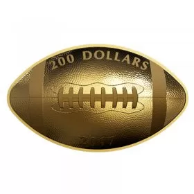 2017 Canadian $200 Football - 1 oz Pure Gold Curved Coin