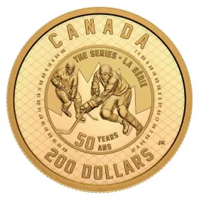 2022 Canadian $200 Summit Hockey Series 50th Anniv 1 oz Pure Gold Coin