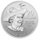 2012 (1952-) Canadian $20 for $20 Queen's Diamond Jubilee Fine Silver Commemorative Coin - Coin in Capsule Only  - Tarnished