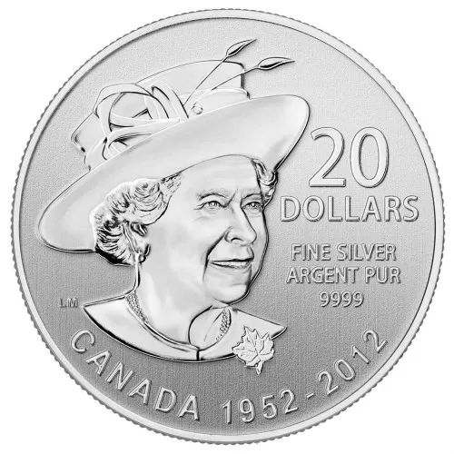 2012 (1952-) Canadian $20 for $20 Queen's Diamond Jubilee Fine Silver Commemorative Coin