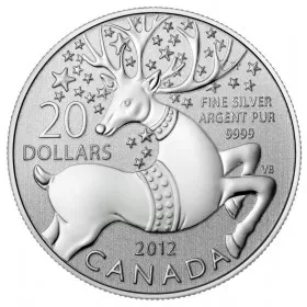 2012 Canadian $20 for $20 Magical Reindeer Fine Silver Coin