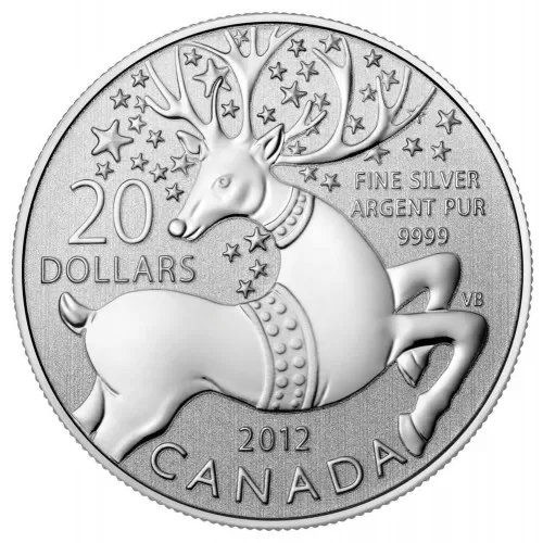 2012 Canadian $20 for $20 Magical Reindeer Fine Silver Coin