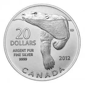 2012 Canadian $20 for $20 Polar Bear Fine Silver Commemorative Coin - no presentation card