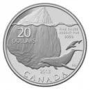 2013 Canadian $20 for $20 Iceberg & Whale Fine Silver Coin - Coin In Capsule Only 