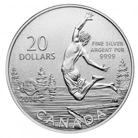 2014 Canadian $20 for $20 Summertime Fine Silver Coin - Only Coin In Capsule
