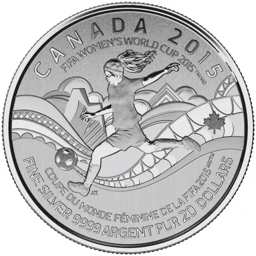 2015 Canadian $20 for $20 FIFA Women's World Cup™ Fine Silver Coin