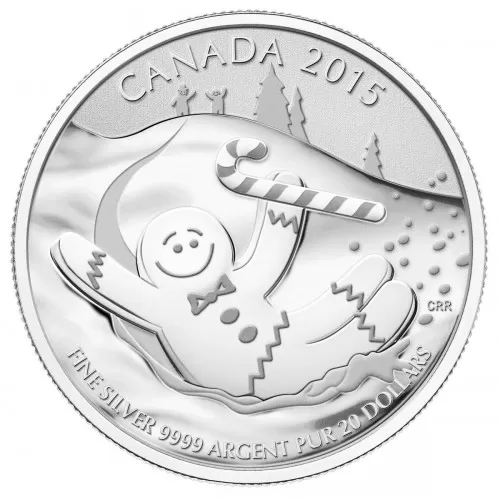 2015 Canadian $20 for $20 Gingerbread Man Fine Silver Coin
