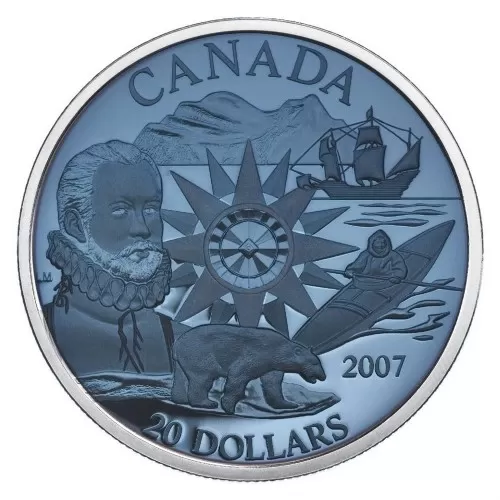 2007 Canadian $20 International Polar Year 125th Anniv Sterling Silver Plasma Coin