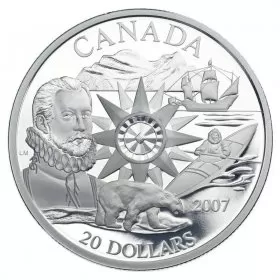 2007 Canadian $20 International Polar Year 125th Anniv Sterling Silver Coin