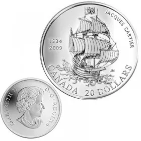 2009 Canada Fine Silver $20 Coin - 475th Anniversary of Jacques Cartiers