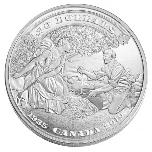 2010 Canada Fine Silver $20 Coin - 75th Anniversary of the First Bank Notes Issued By The Bank of Canada