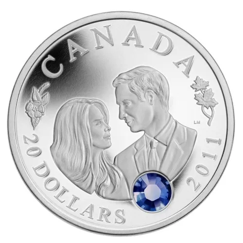 2011 Canadian $20 The Wedding Celebration HRH Prince William & Miss Catherine Middleton 1 oz Fine Silver Coin