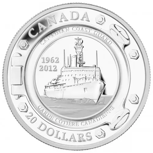 2012 (1962-) Canadian $20 Coast Guard (CCG) 50th Anniversary Proof Silver Coin & Steel Gift Set