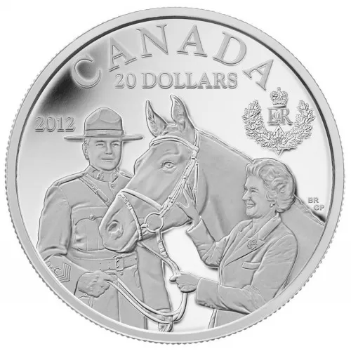 2012 Canadian $20 Queen's Visit To Canada With The RCMP Proof Silver Coin