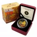 2013 Canadian $20 Autumn Bliss 1 oz Fine Silver Coloured Coin-no outside box & lightly toned