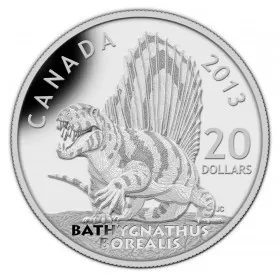 2013 Canadian $20 Dinosaurs of Canada: Bathygnathus Borealis - 1 oz Fine Silver Coin