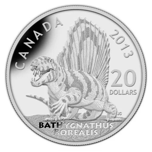 2013 Canadian $20 Dinosaurs of Canada: Bathygnathus Borealis - 1 oz Fine Silver Coin