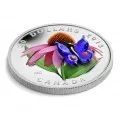 2013 Canadian $20 Purple Coneflower with Venetian Glass Butterfly - 1 oz Fine Silver Coin