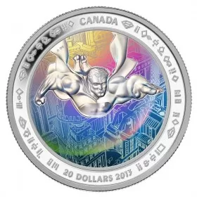 2013 Canadian $20 Superman™ & Metropolis - 1 oz Fine Silver Hologram Coin